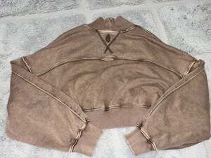FP Movement Home Office Cardi Mineral Wash Crop Sweatshirt Open Front Cardigan